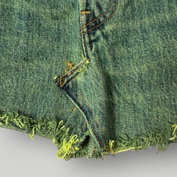 Levi's Neon Acid Wash Mini Jean Skirt Sz S - Picture 2 of 9